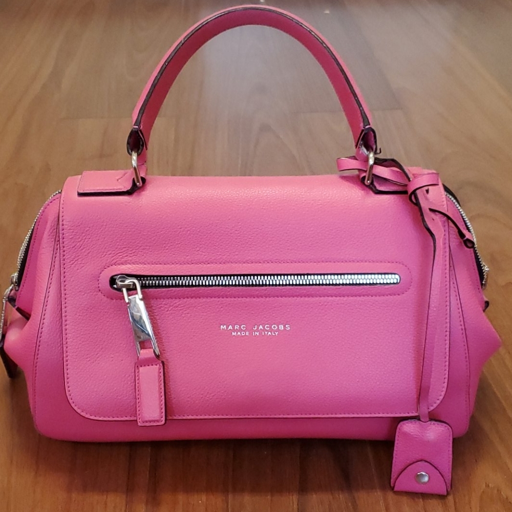 Marc Jacobs fuchsia leather satchel bag